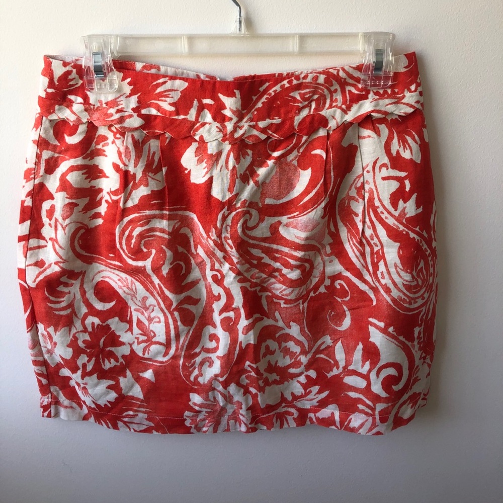 Orange Linen Skirt